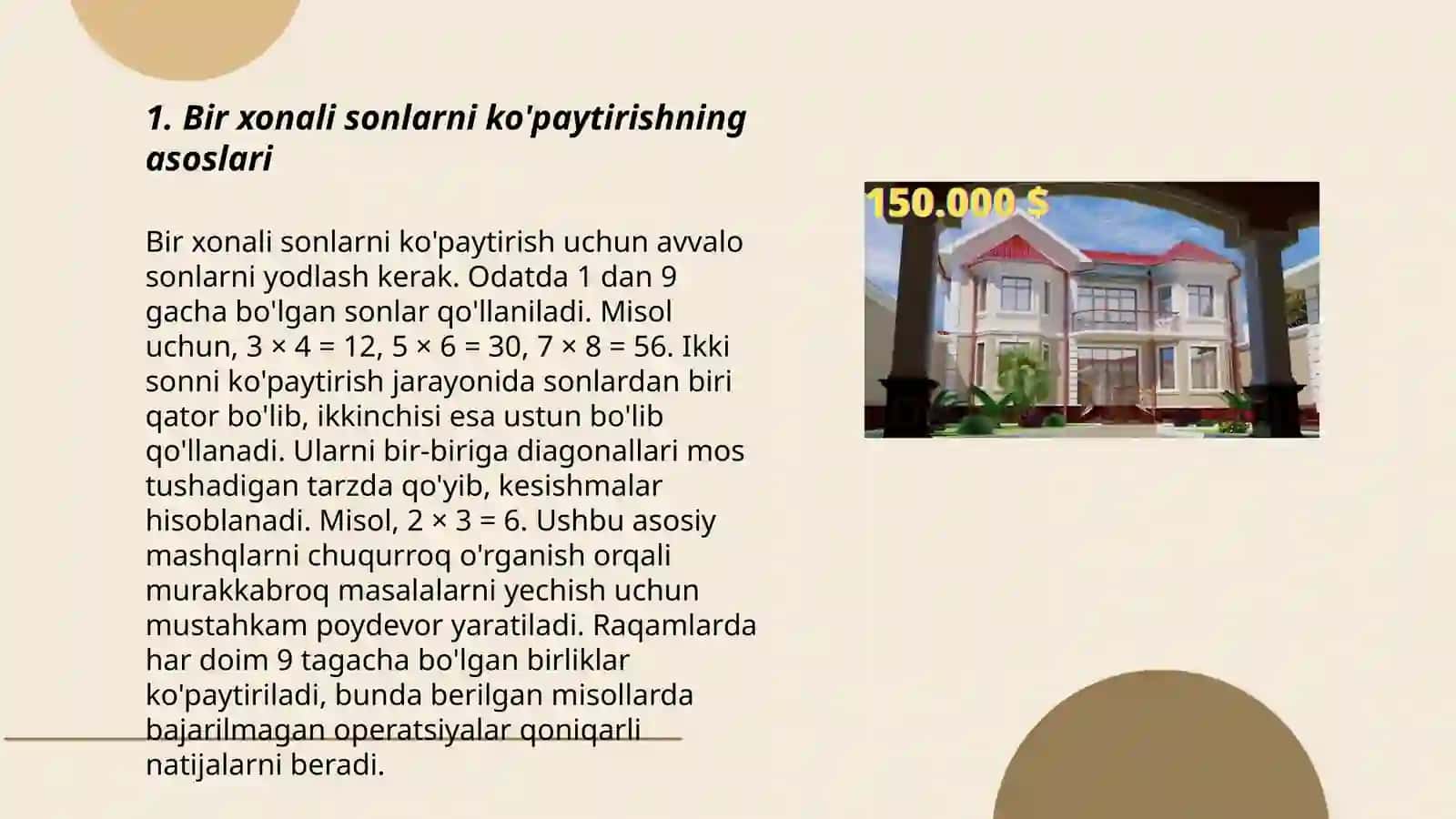 Bir xonali songa ko'paytirish 3