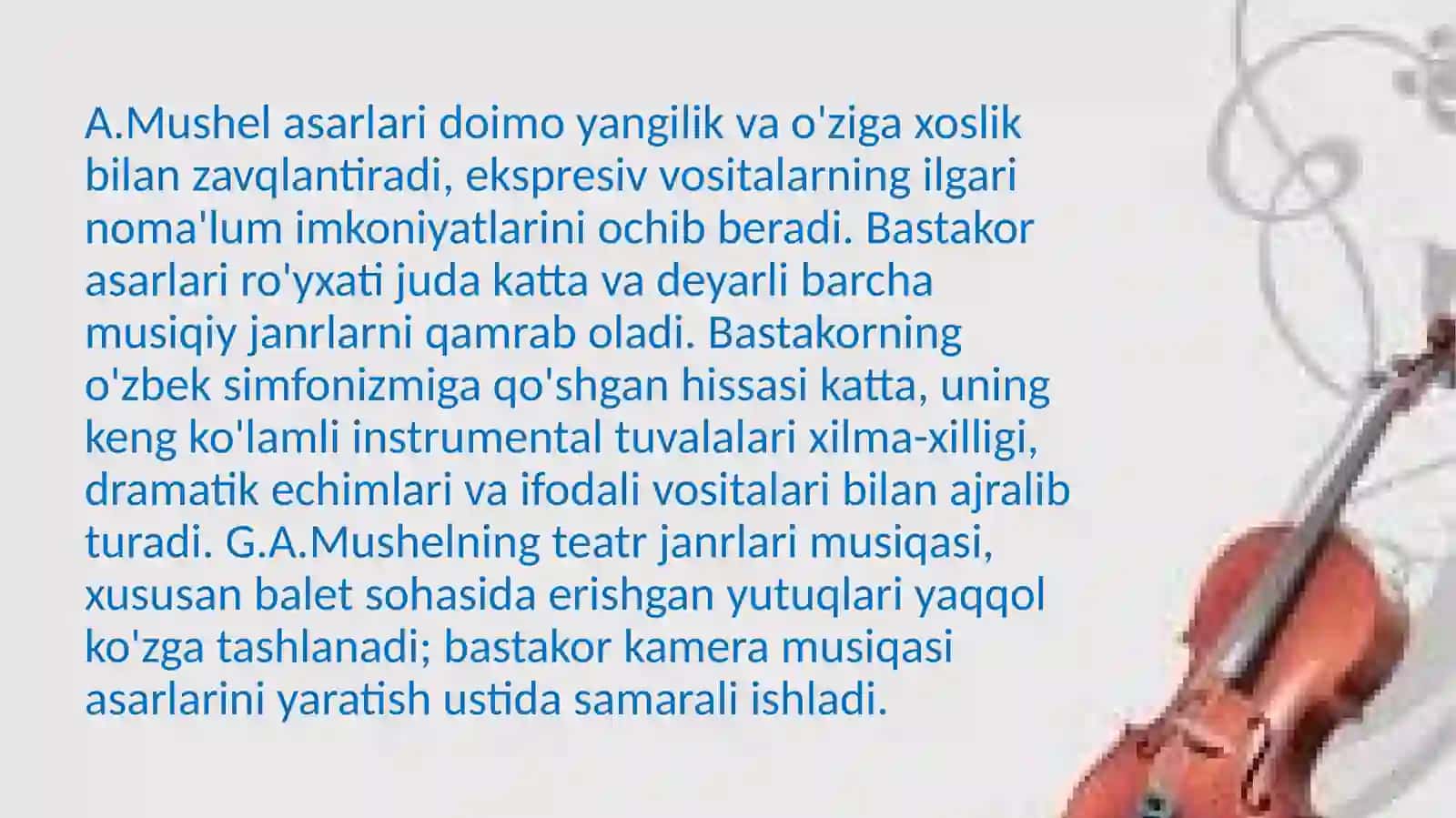 Georgiy Mushel ijodiy faoliyati 3