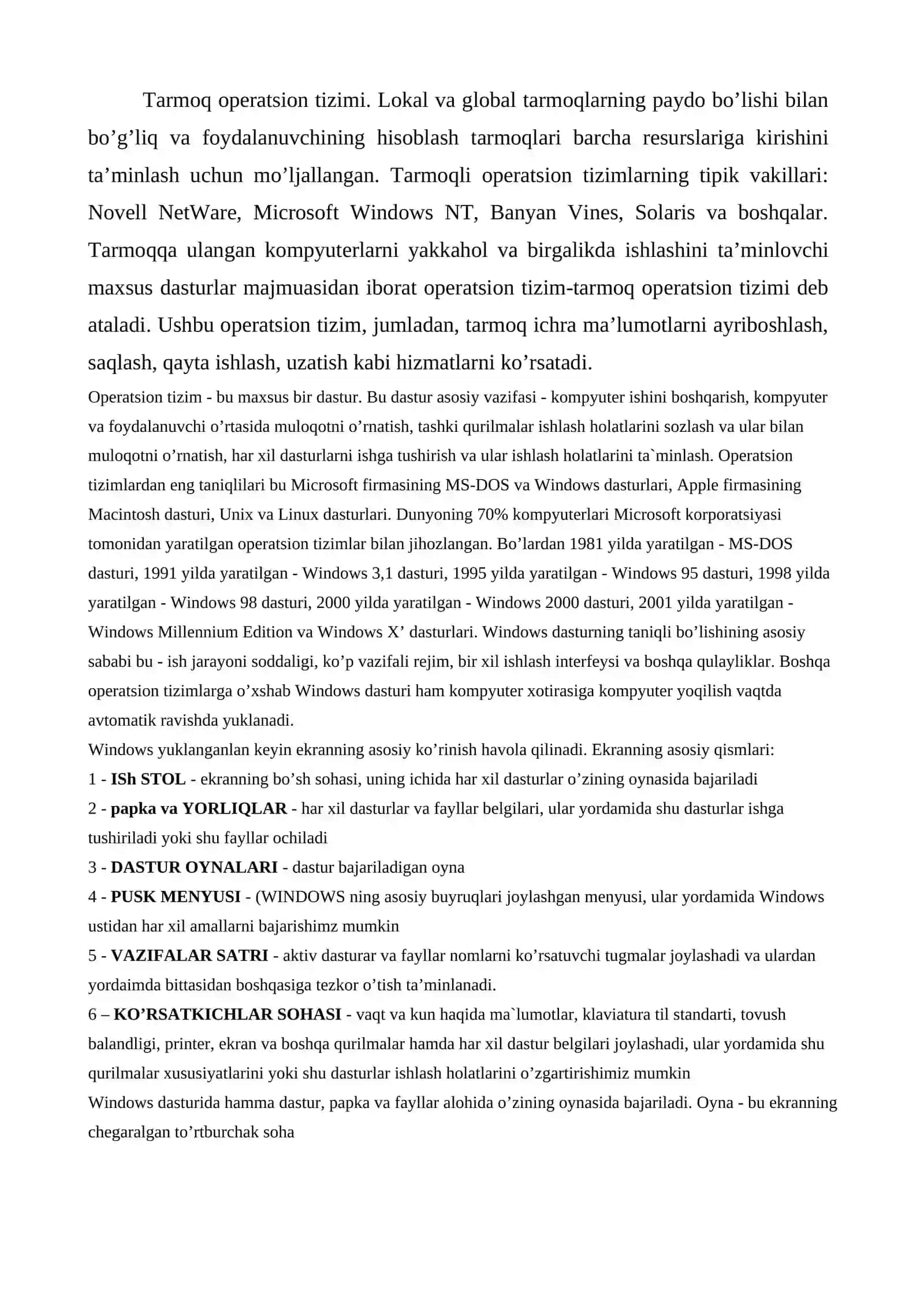 ZAMONAVIY OPERATSION TIZIMLARNING QIYOSIY TAHLILI 3