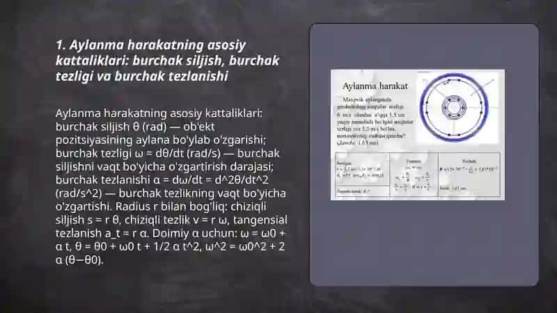 Aylanma harakat dinamikasi 3