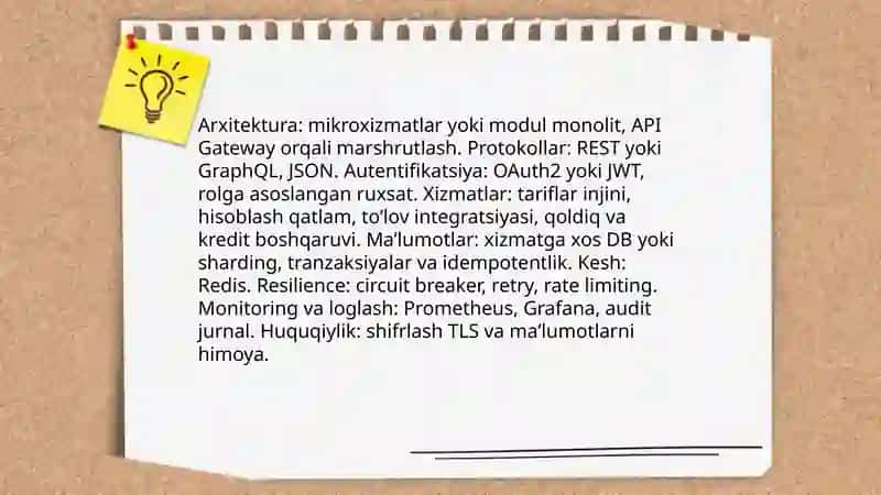 Komunal to'lovlarni hisoblash API sini ishlab chiqish 3