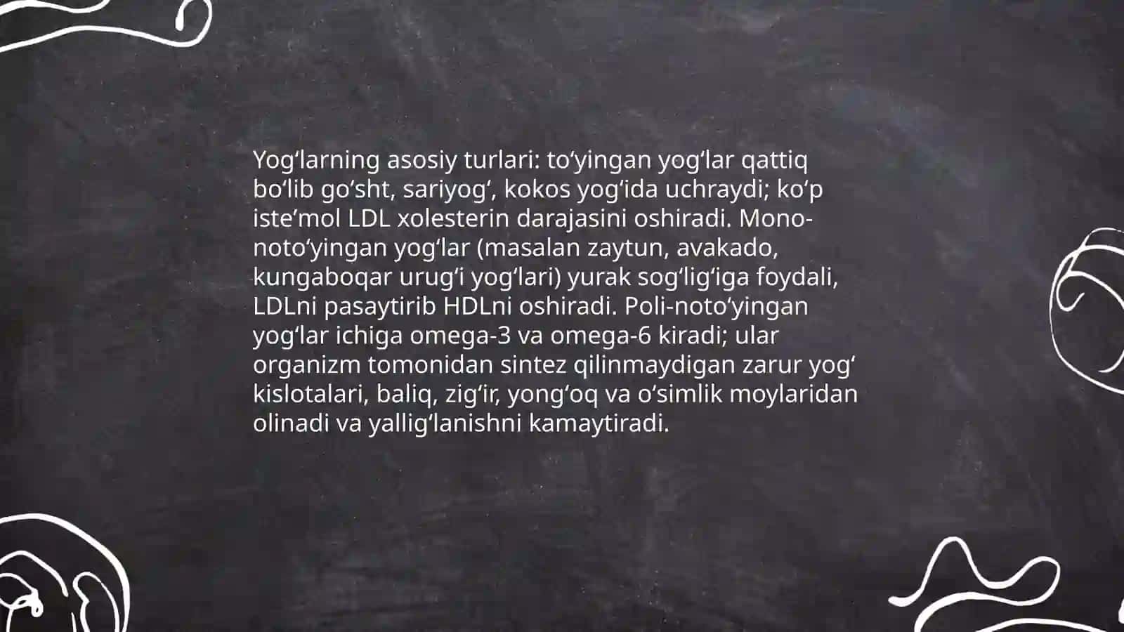 Yogʻlarning ahamiyati 3