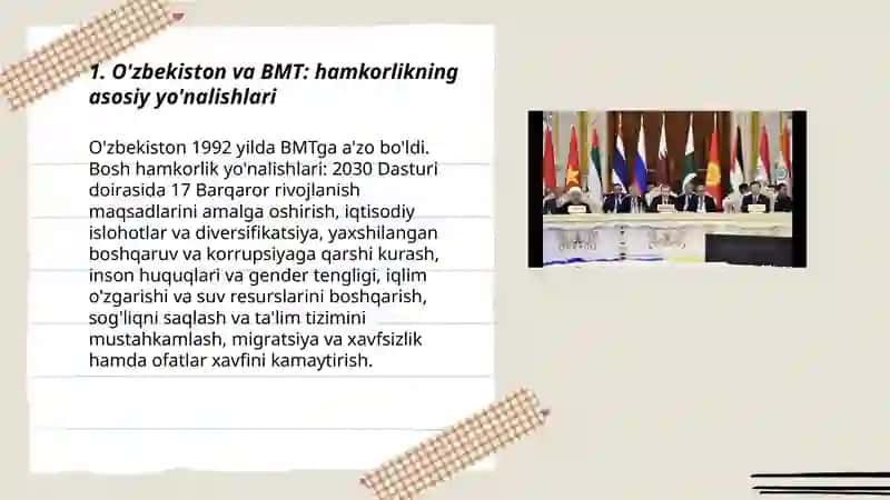 O'zbekistonning xalqaro tashkilotlar bilan hamkorlik aloqalari 3