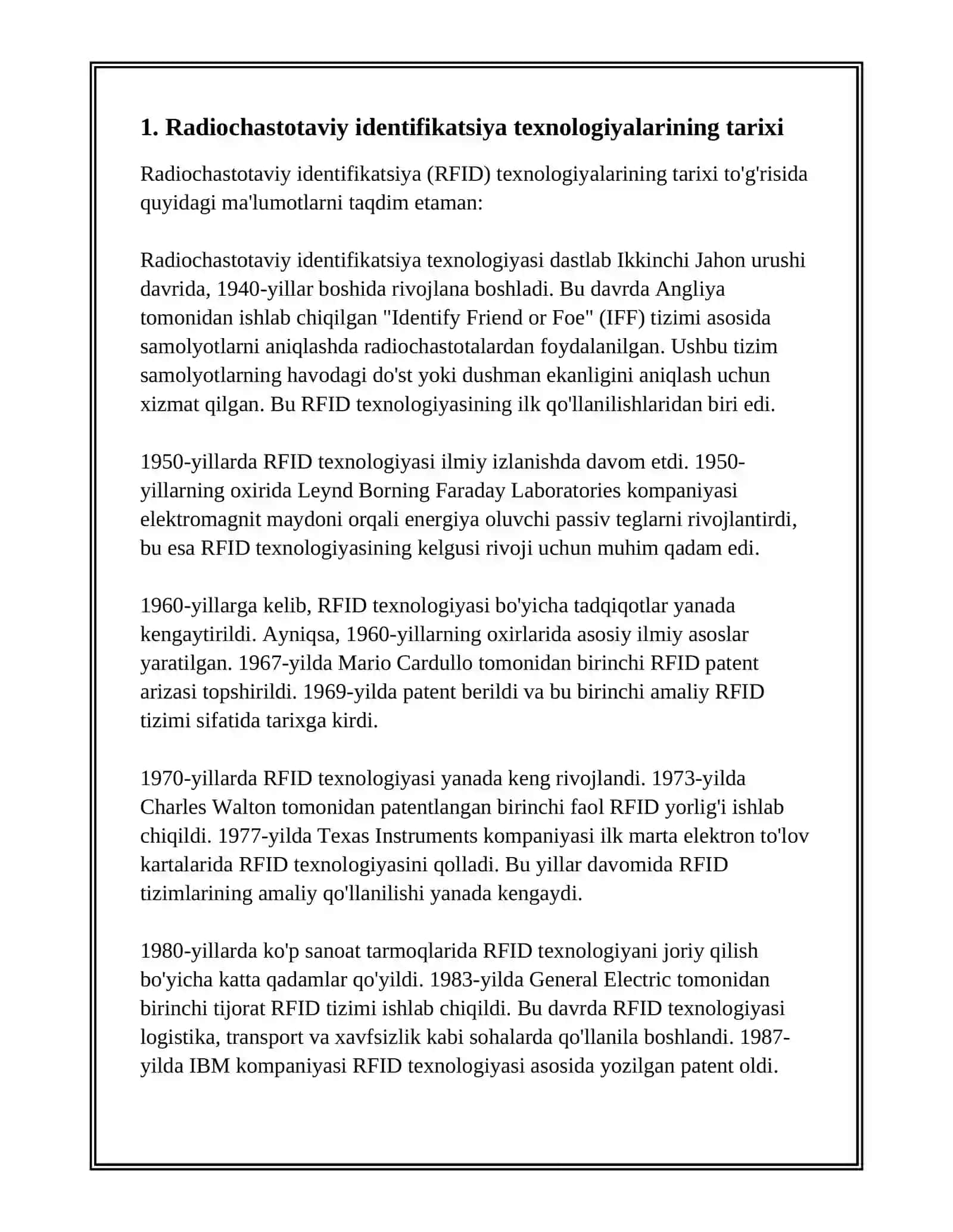 RADIOCHASTOTAVIY IDENTIFIKATSIYALASH TEXNOLOGIYALARI 3