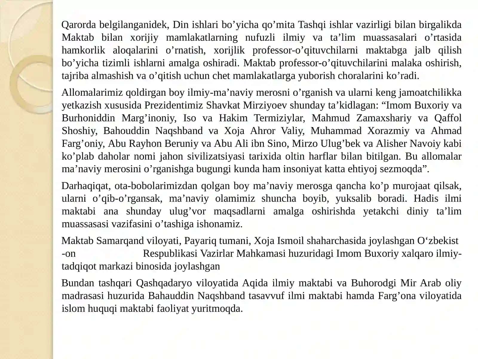 Imom al-Buxoriyning hayoti va hadis ilmiga qo’shgan hissasi 3