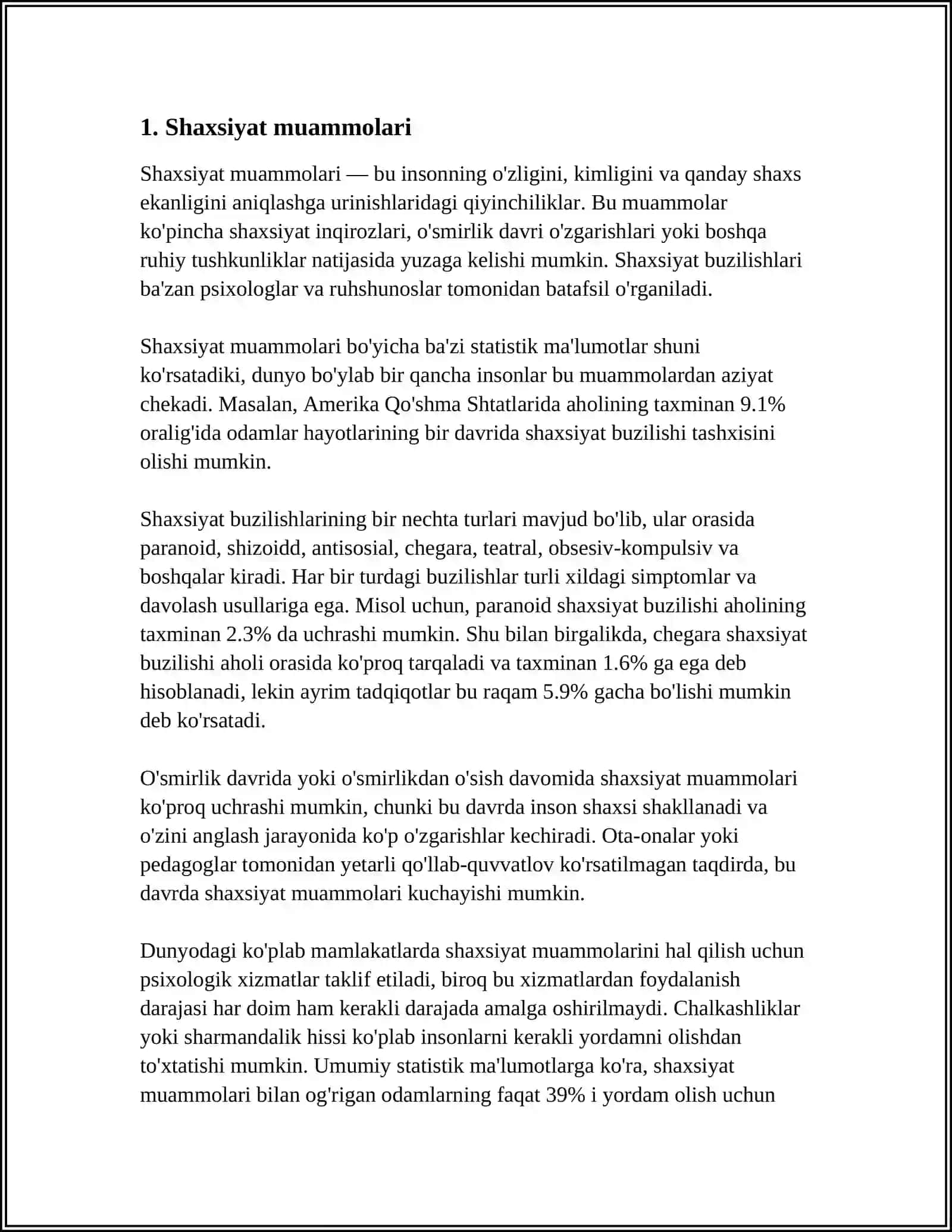 PSIXOLOGIK DIAGNOZ MUOMMOLARI 3