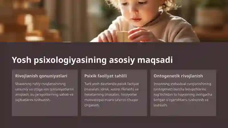 Yosh psixologiyasi fani Maqsadi va vazifalari 3