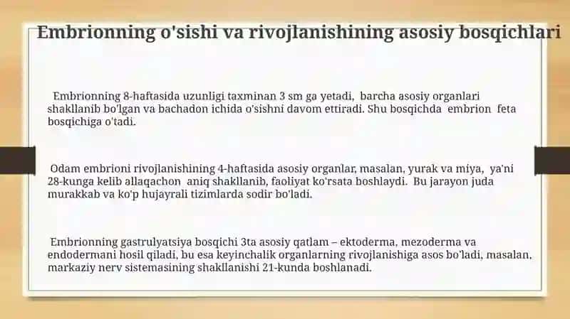 Embrional rivojlanishning umumiy qonuniyatlari 3