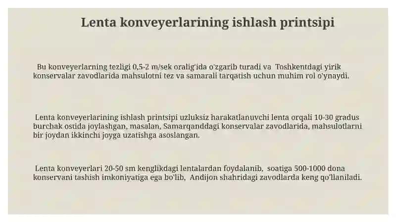 Lenta konveyerlarning Tuzilishi va Ishlashi 3