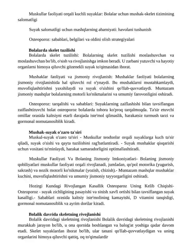 Muskullar Faoliyati Va Bolaning Jismoniy Imkoniyatlari Hamda Hozirgi Kundagi Rivojlangan Kasallik Osteoparoz Uning Kelib Chiqishi 3