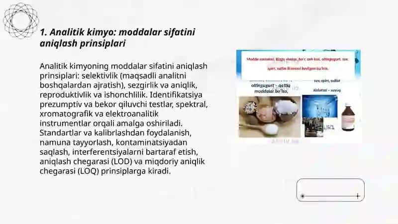 Analitik kimyo: moddalar sifatini aniqlash prinsiplari 3