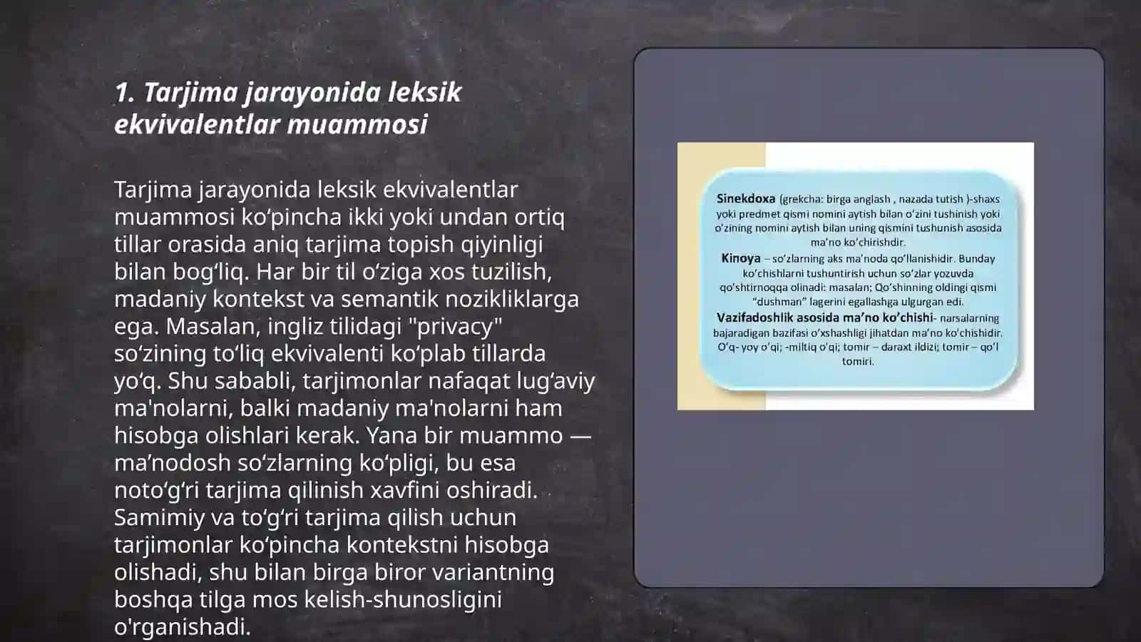 Tarjimadagi uchraydigan leksik muommolar 3