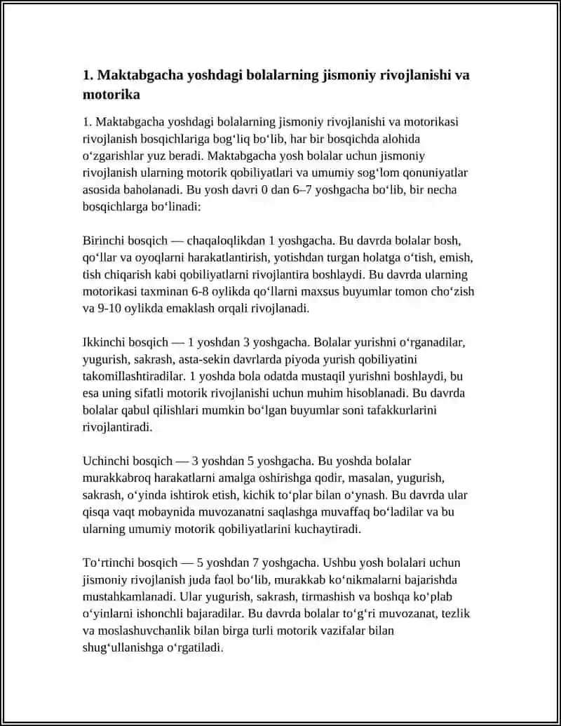 MAKTABGACHA YOSHDAGI BOLALARNING RIVOJLANISHI VA TAʼLIM TARBIYASINING OʻZIGA XOSLIGI 3