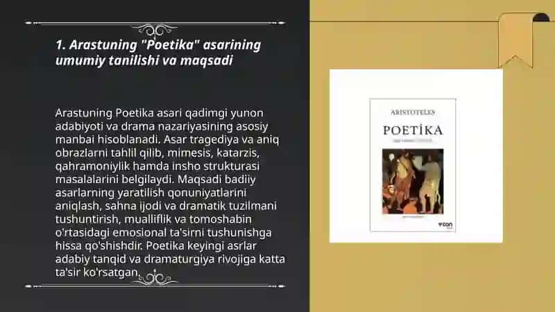 Poetika asarida drama nazariyasining asosiy qoidalari 3