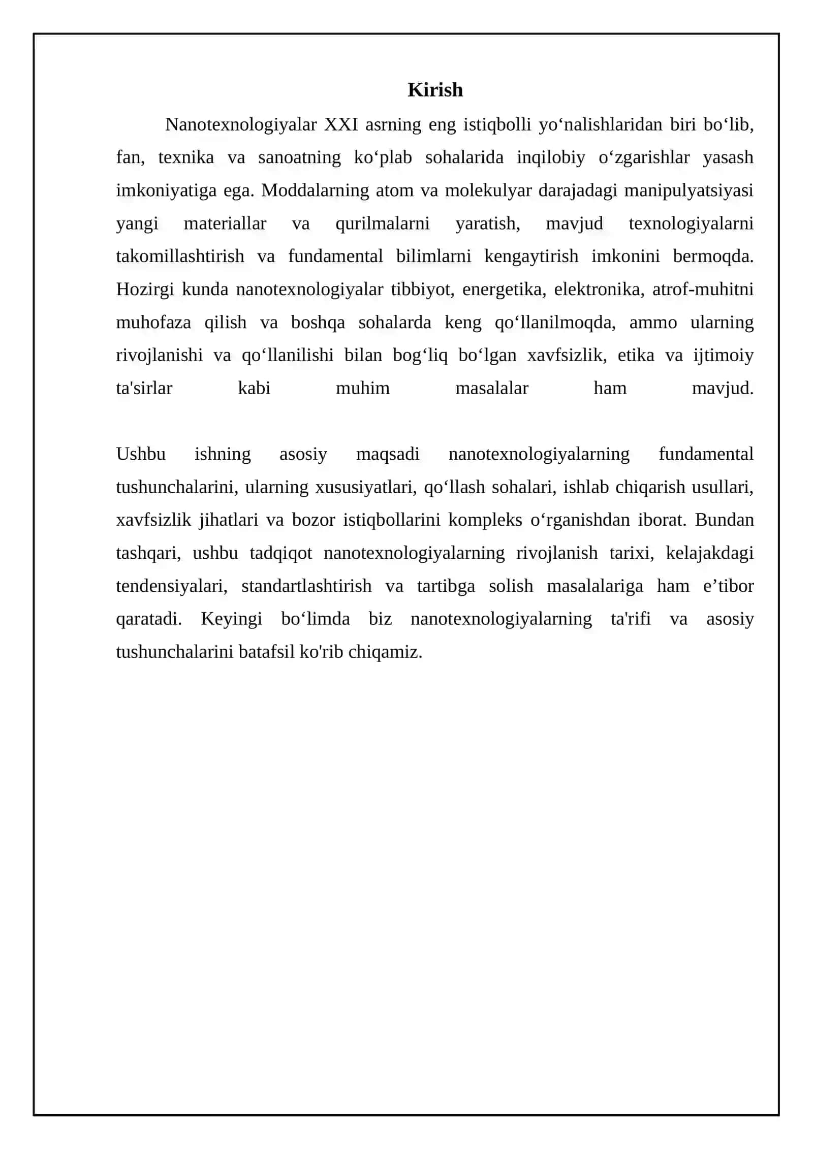 Nanotexnologiyalar: Ta'rif, Asosiy Tushunchalar va Tarix 3