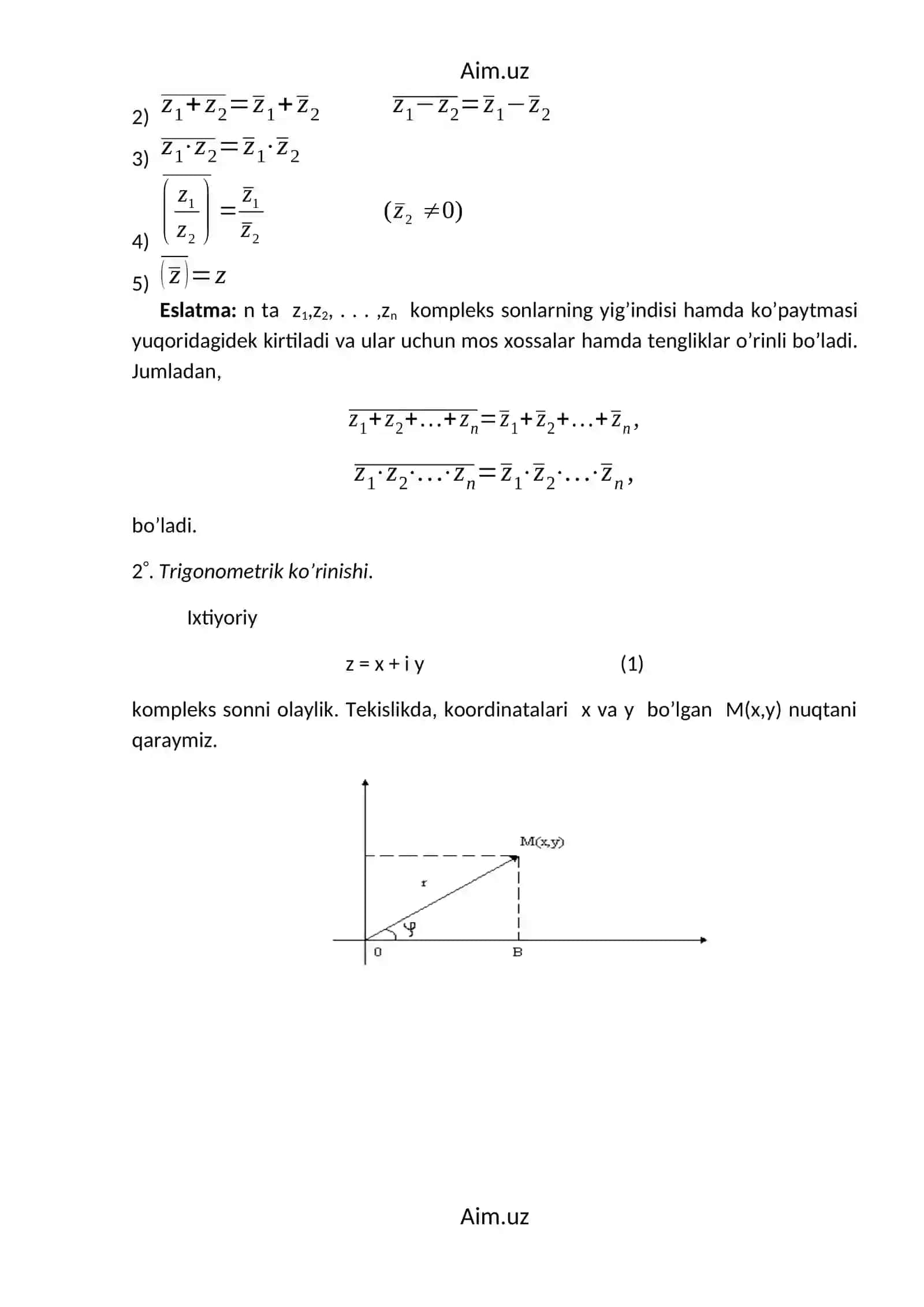 Kompleks sonlar 3
