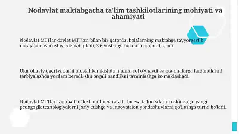 Nodavlat maktabgacha talim tashkilotlarini tashkil etish 3