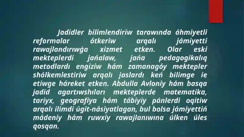 Jadidshilik Háreketi 3