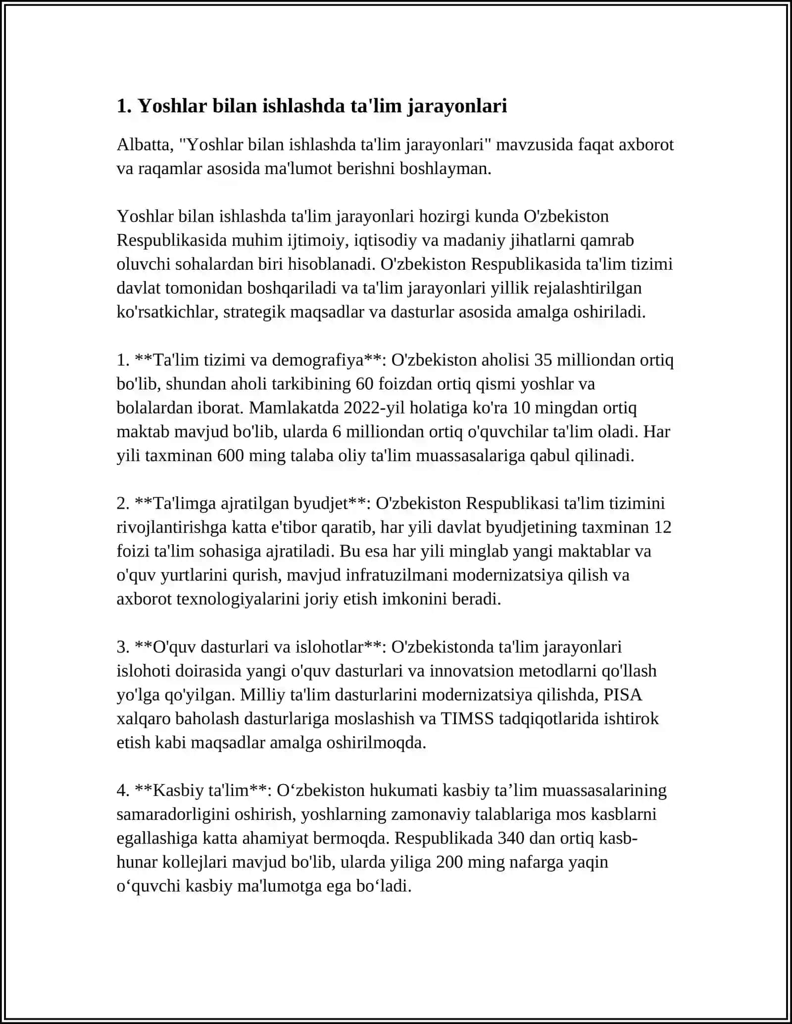 YOSHLARGA IJTIMOIY XIZMAT KOʻRSATISH:FAOLIYATNING PEDAGOGIK KOMPONENTI 3