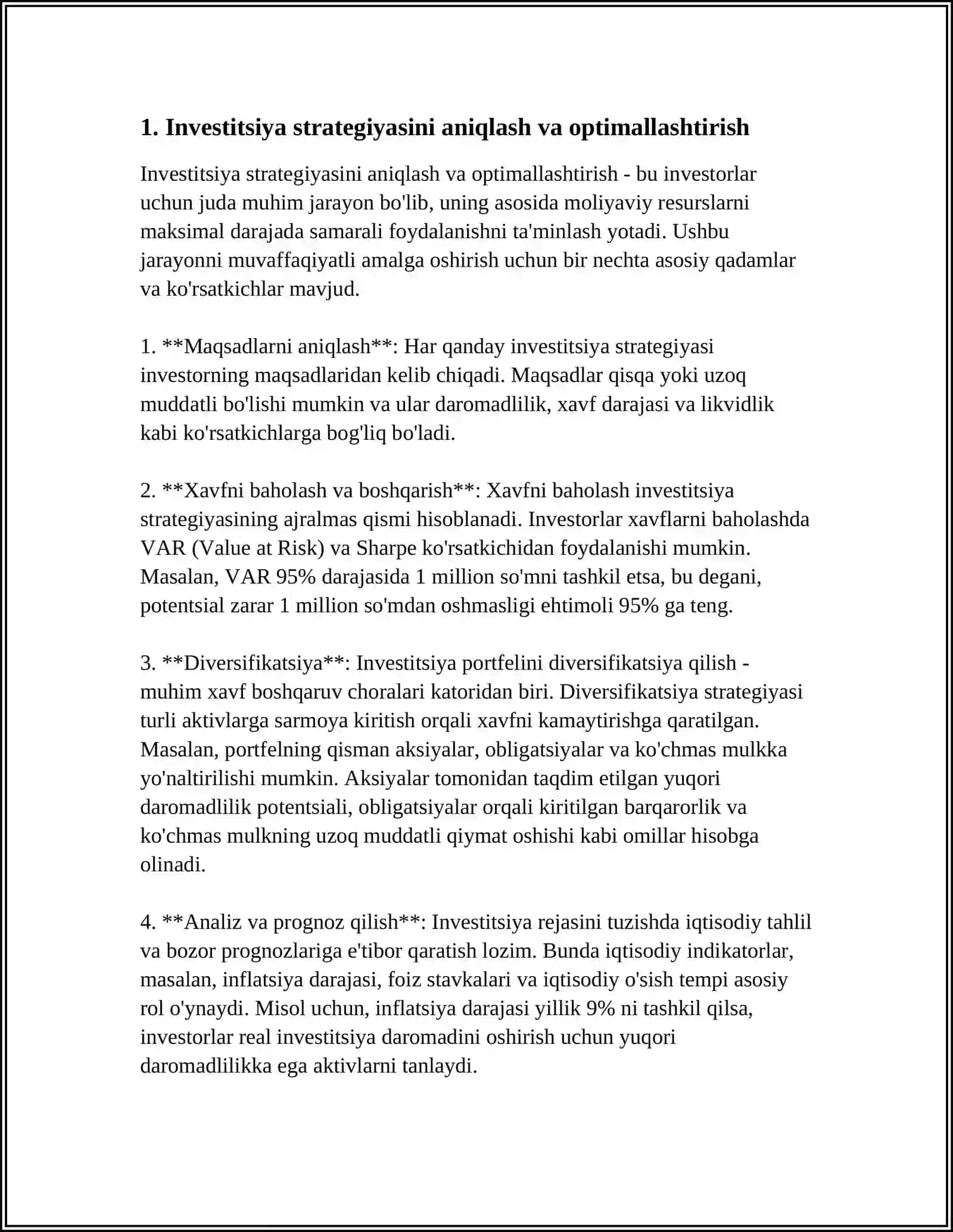 KORXONALARDA INVESTETSION FAOLIYAT SAMARADORLIGINI OSHIRISH YO’NALISHLARI 3