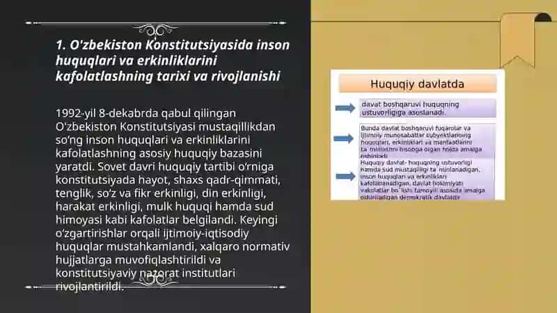 O'zbekistonda inson huquqlari va erkinliklari kafolatining yaratilishi 3