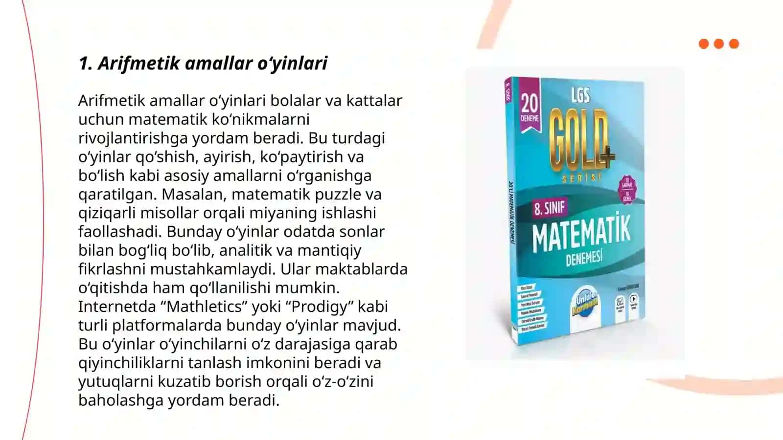 Matematik oʻyinlar 3
