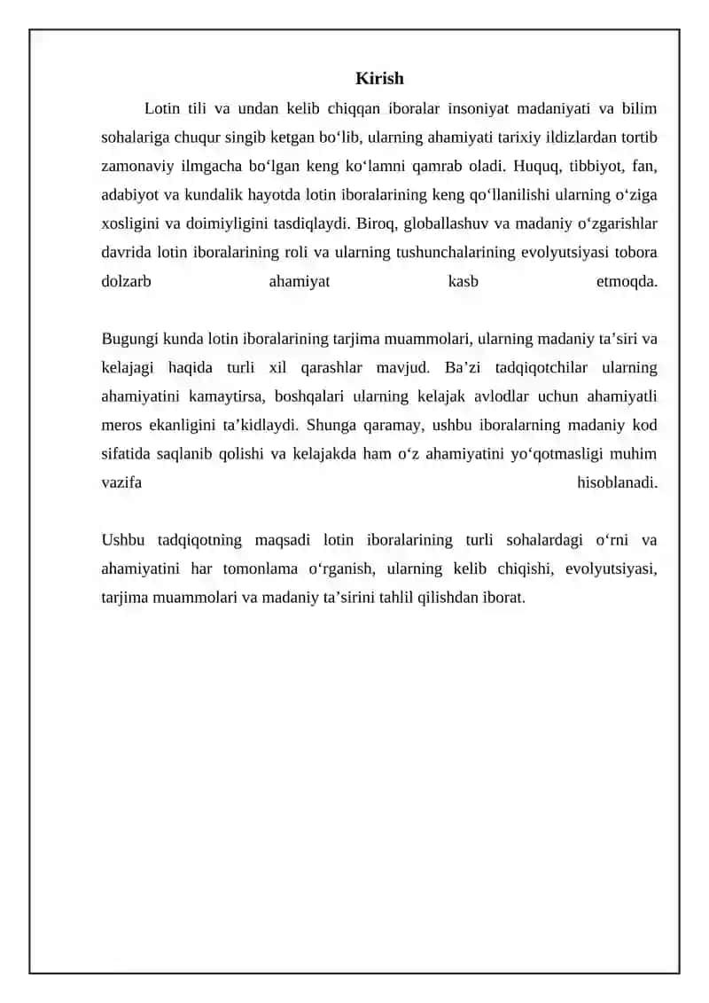 Lotin iboralarining hayotimizning barcha javxalarida tutgan orni 3