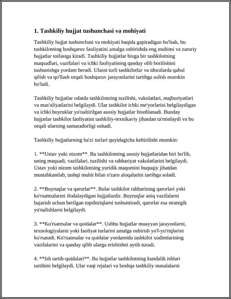 TASHKILIY HUJJAT VA ULARNING TURLARI 3