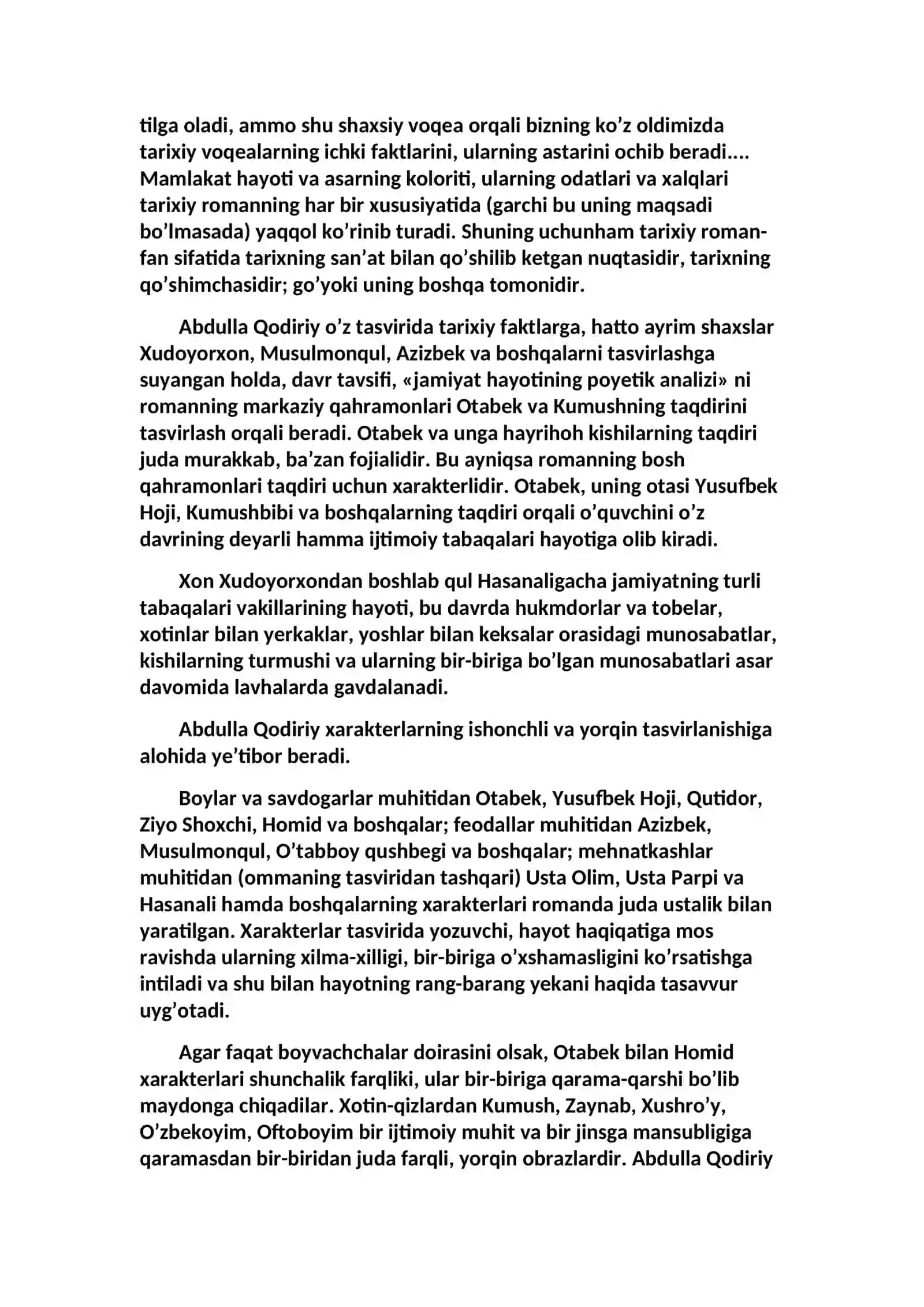 ABDULLA QODIRIYNING «O’TGAN KUNLAR» ROMANINI TAHLILI 3