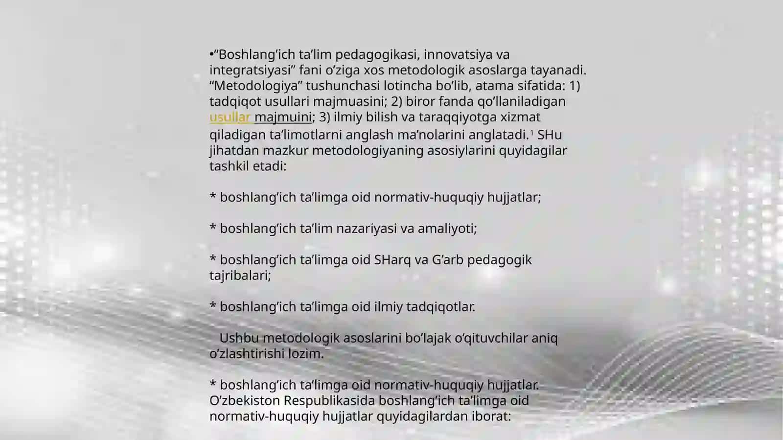 BOSHLANG’ICH TA’LIM PEDAGOGIKASI METODIKASI 3