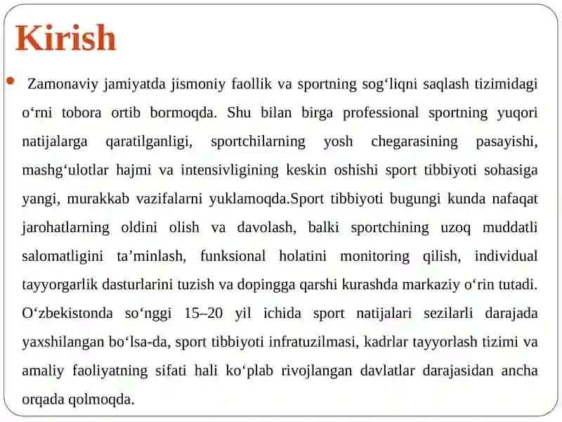 O‘zbekistonda sport tibbiyotini tashkil etish asoslari 3