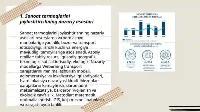 Sanoat tarmoqlarini joylashtirishning nazariy asoslari 3