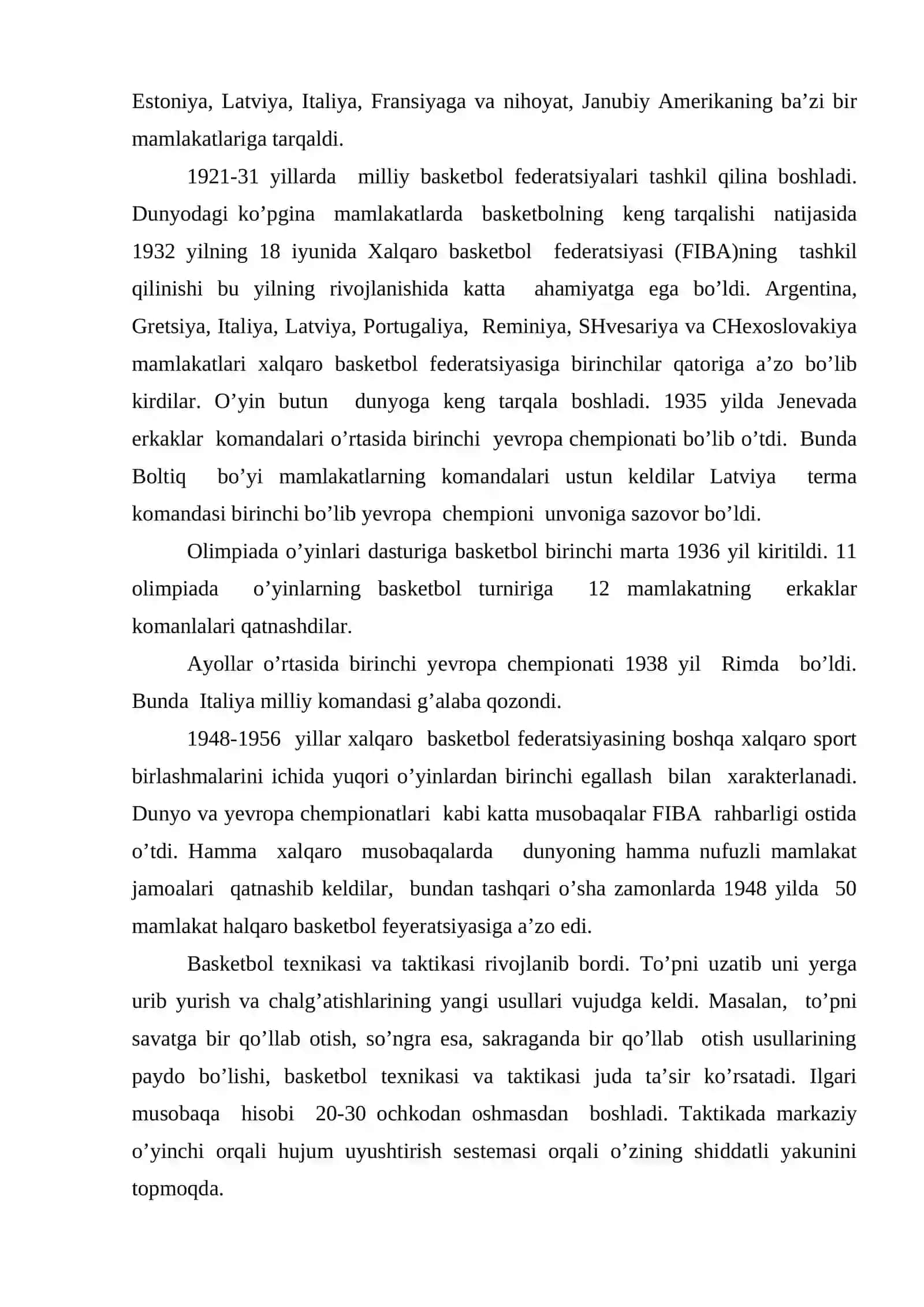 Basketbolning rivojlanish tarixi 3