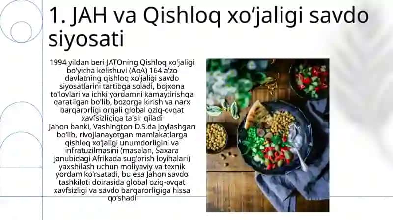 JAH va Qishloq xoʻjaligi savdo siyosati 3
