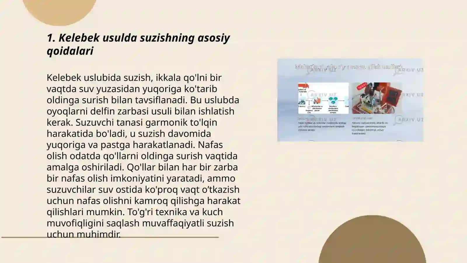 Kelebek usulda suzish texnikasi tasnifi 3