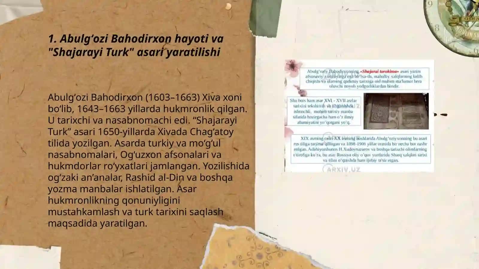 Abulgʻozi Bahodirxonning Shajarayi Turk asari 3