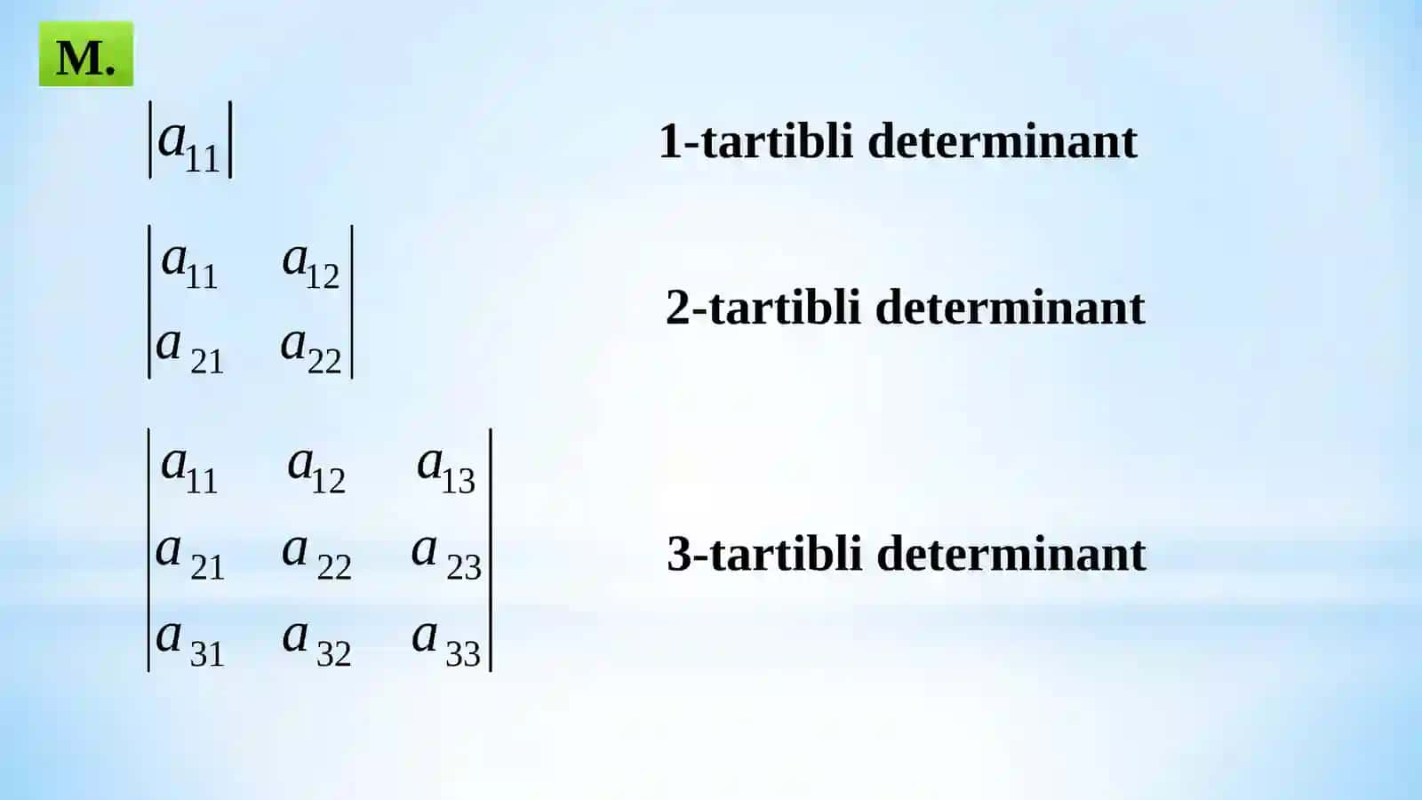 DETERMINANTLAR NAZARIYASI 3