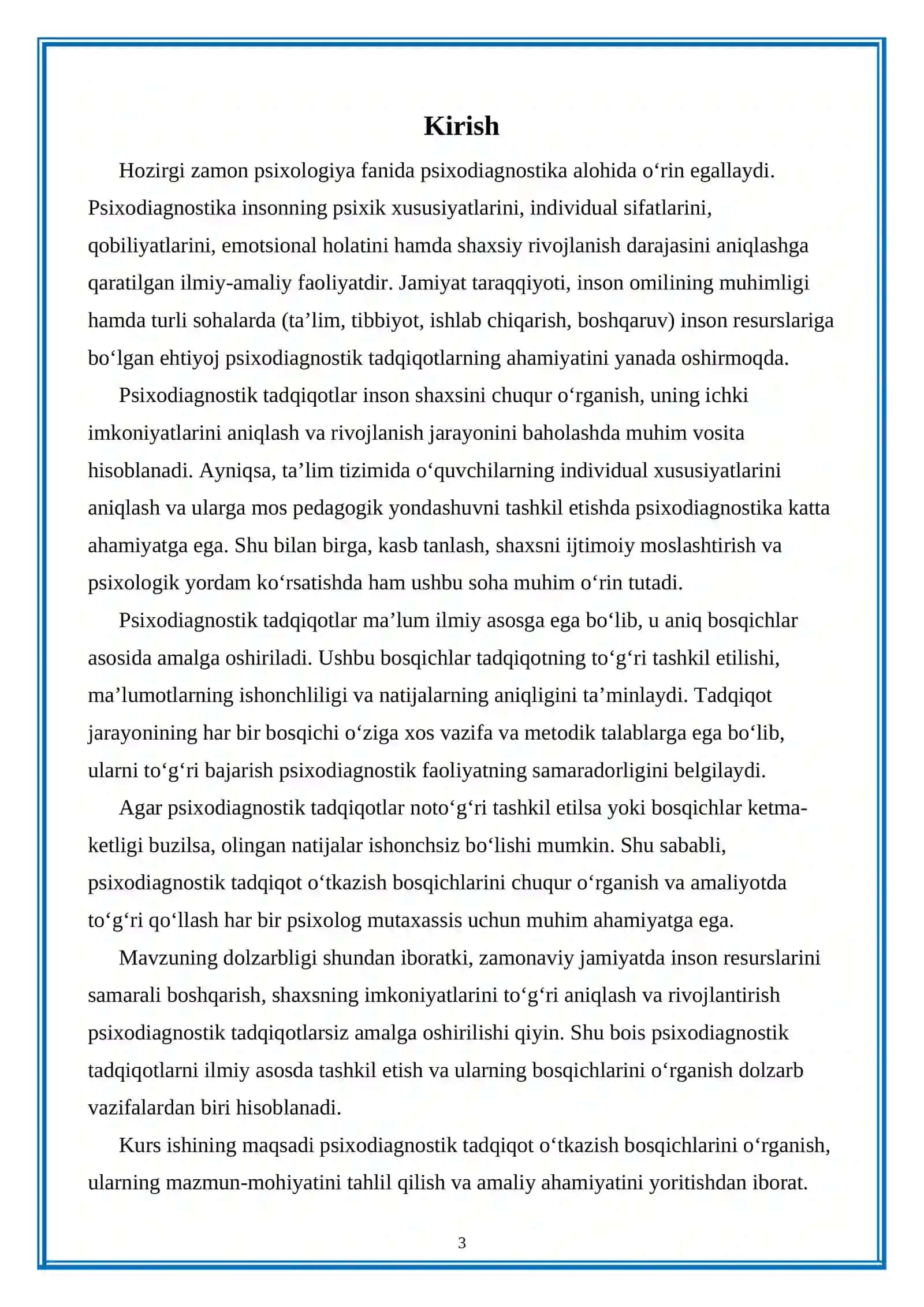 PSIXODIAGNOSTIK TADQIQOT O'TKAZISH BOSQICHLARI 3