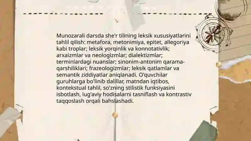 Badiiy asar tilining o'ziga xos xususiyatlari 3