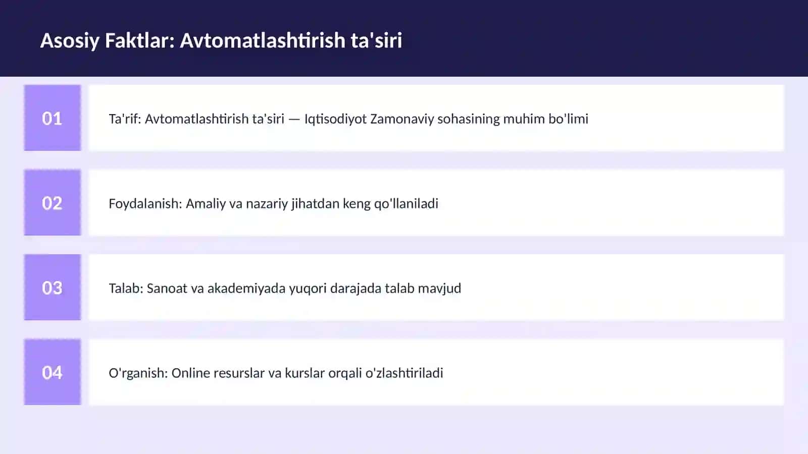 Avtomatlashtirish ta'siri 3
