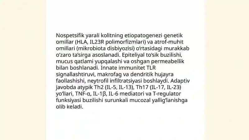 Nospetsifik yarali kolitning klinik belgilar va kasallik kursi 3