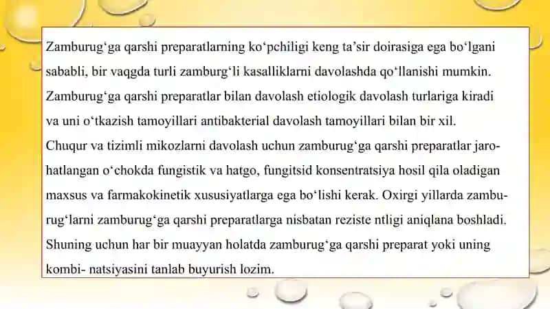 Antibakterial va immunosupressiv DV ko‘p qo‘llanishi 3