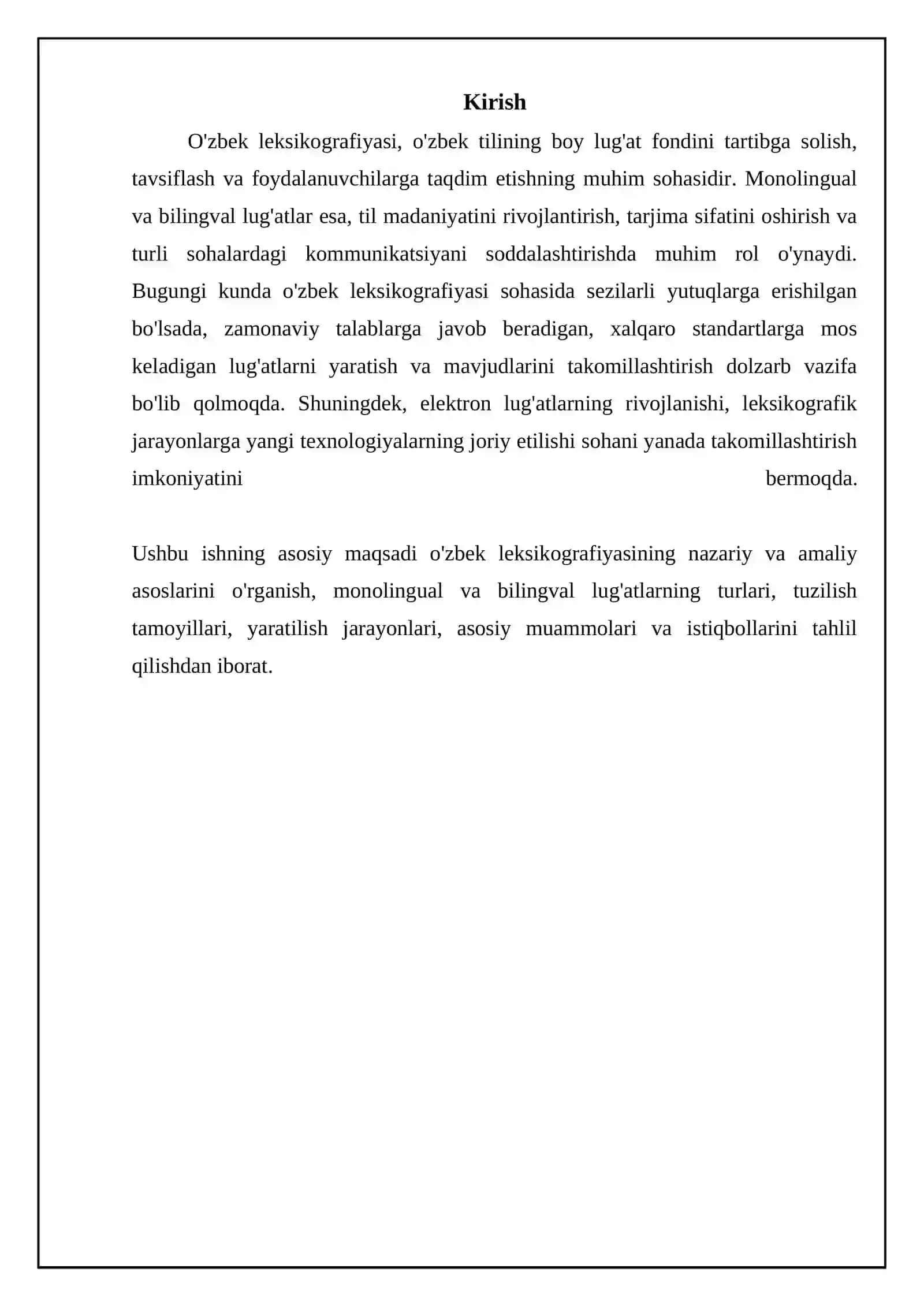 O'zbek leksikografiyasi.Bir tilli va ikki tilli lug’atlar bilan tanishish 3