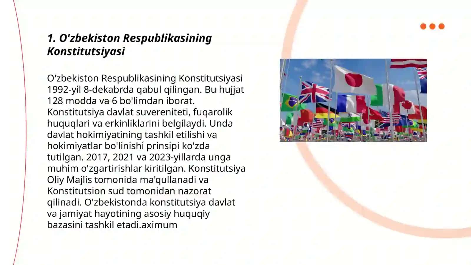O'zbekistonda demokratik fuqorolik jamiyati Asoslarining shakllanishi,Amalga oshirilgan Siyosiy islohatlar 3