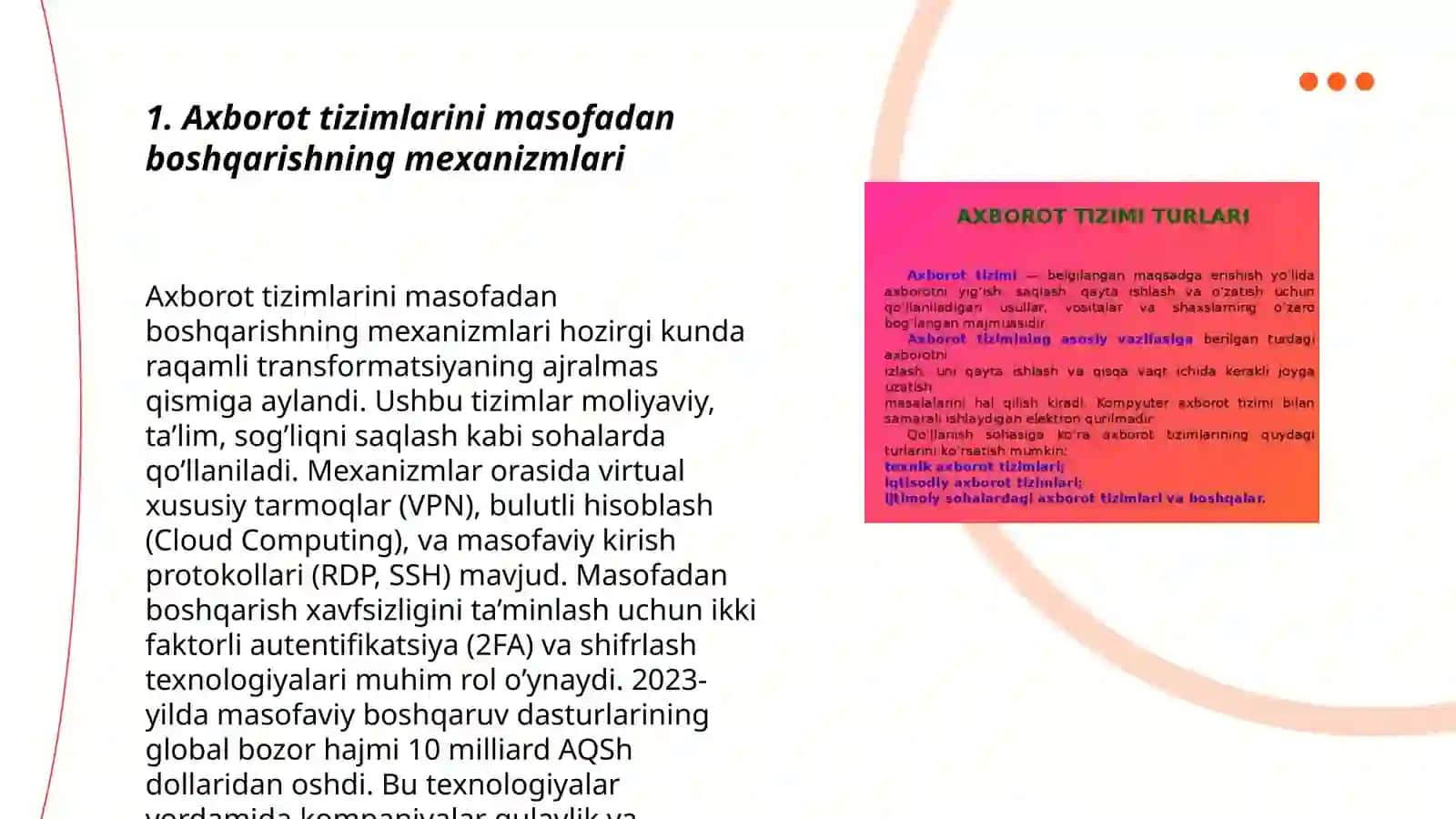 Axbarot tizimlarini masofadan boshqarish vositalari 3