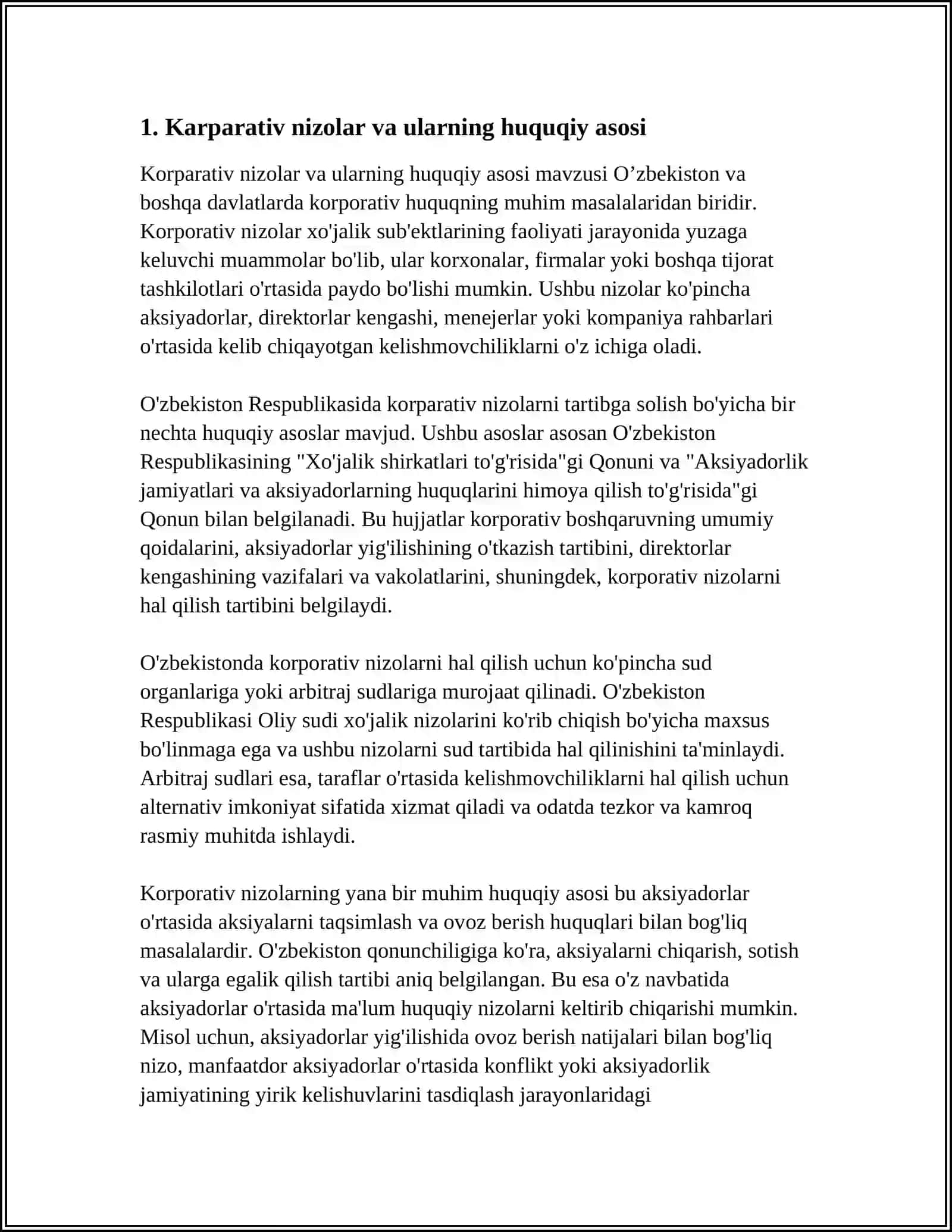 KARPARATIV NIZOLARDA BANKROLLED JARAYONI BOSQUCHLARI 3