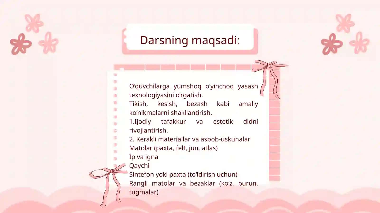 Yumshoq òyinchoq yasash darslarini tashkil etish metodikasi 3