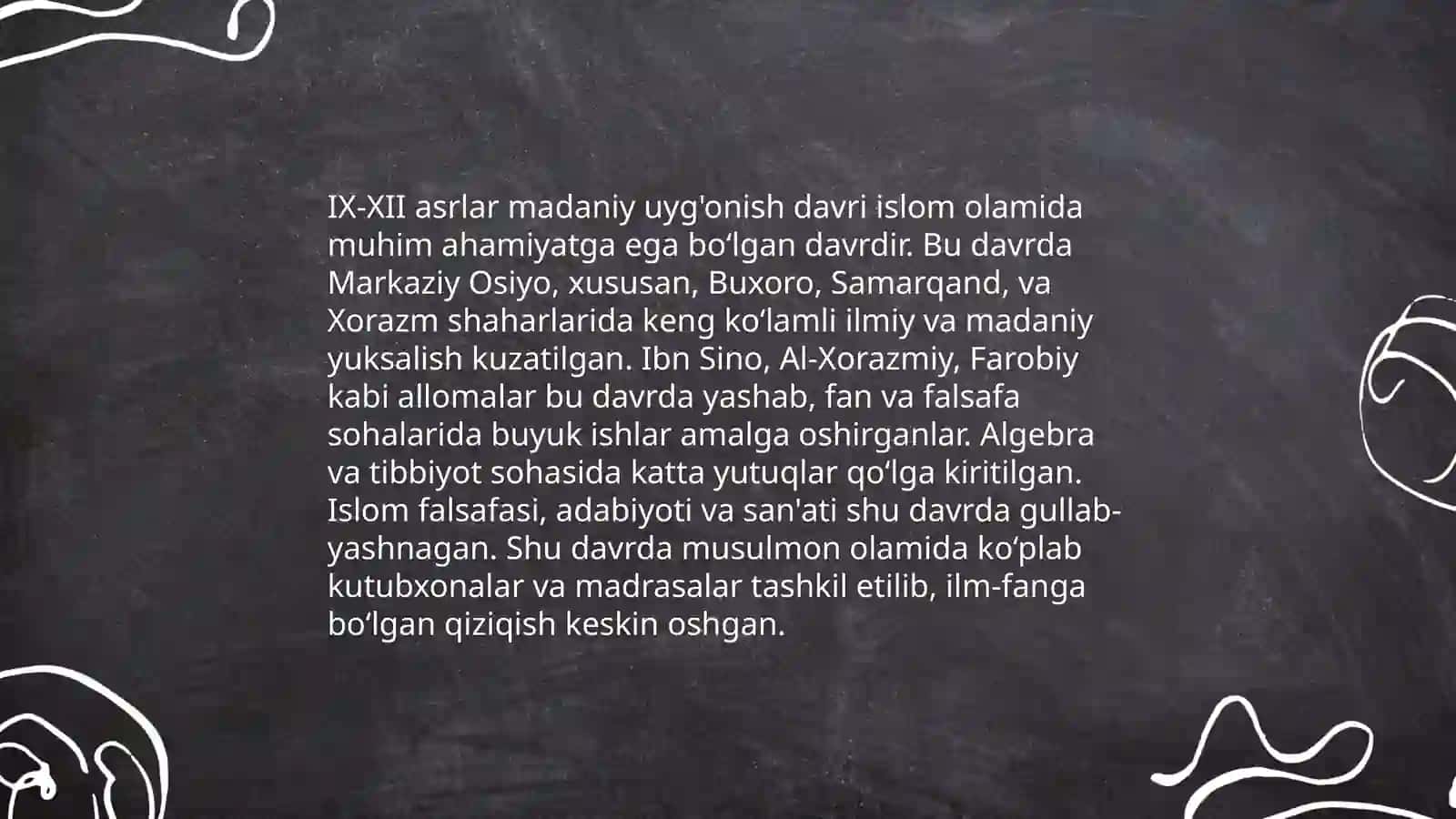 IX-XII asrlarda mamlakatimiz hududida ro'y bergan madaniy uyg'onish(Renessans) 3