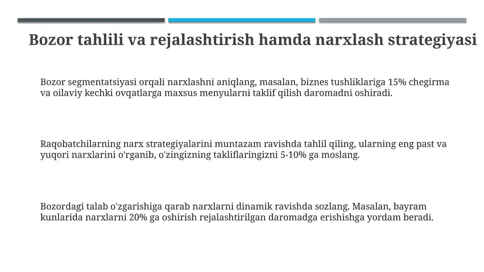 Ovqatlanishkorxonasining inqirozga yuztutishining oldini olish yo’llari 3