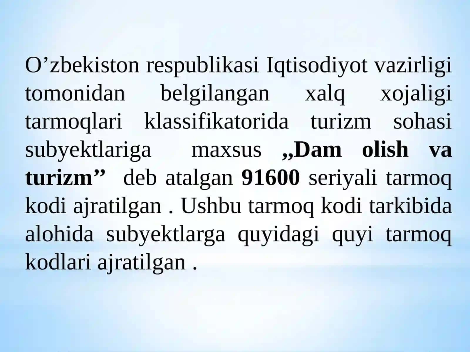 TURISTIK VA MEXMONXONA XIZMATLARINI KORSATUVCHI SUBYEKTLARDA 3
